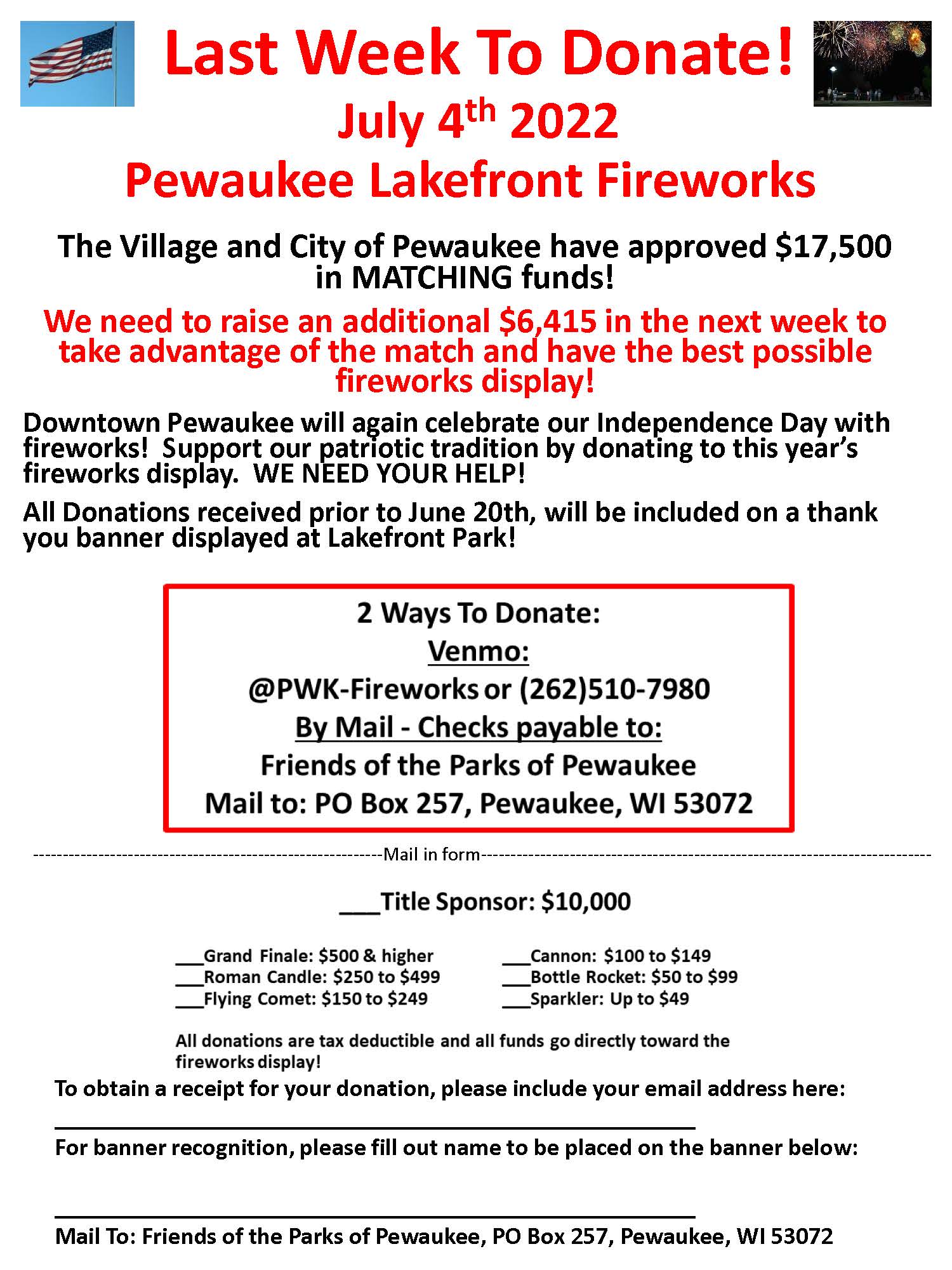 July 4th 2022 Fireworks Flyer Update 6 16 22